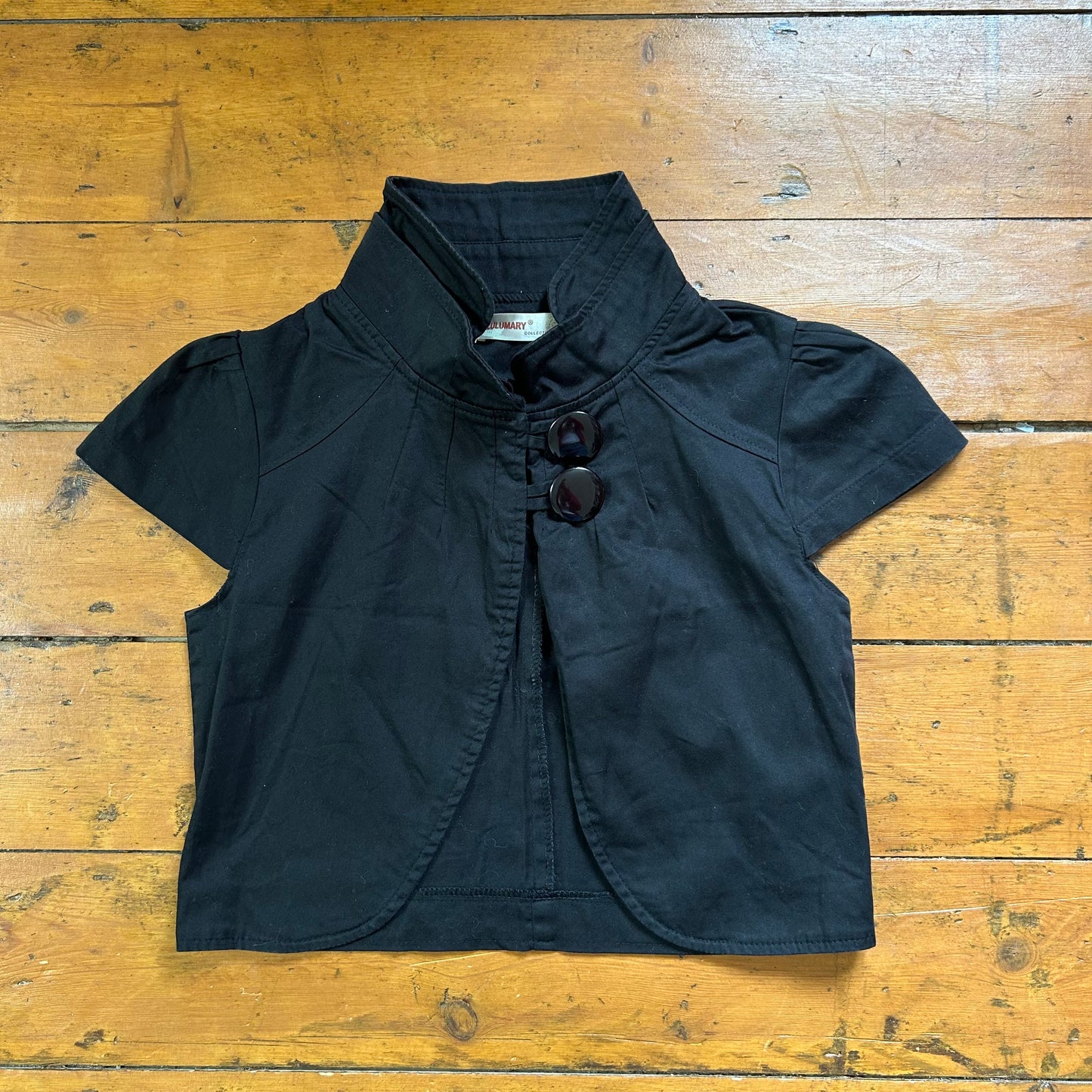 vintage 00s black short sleeve peacoat