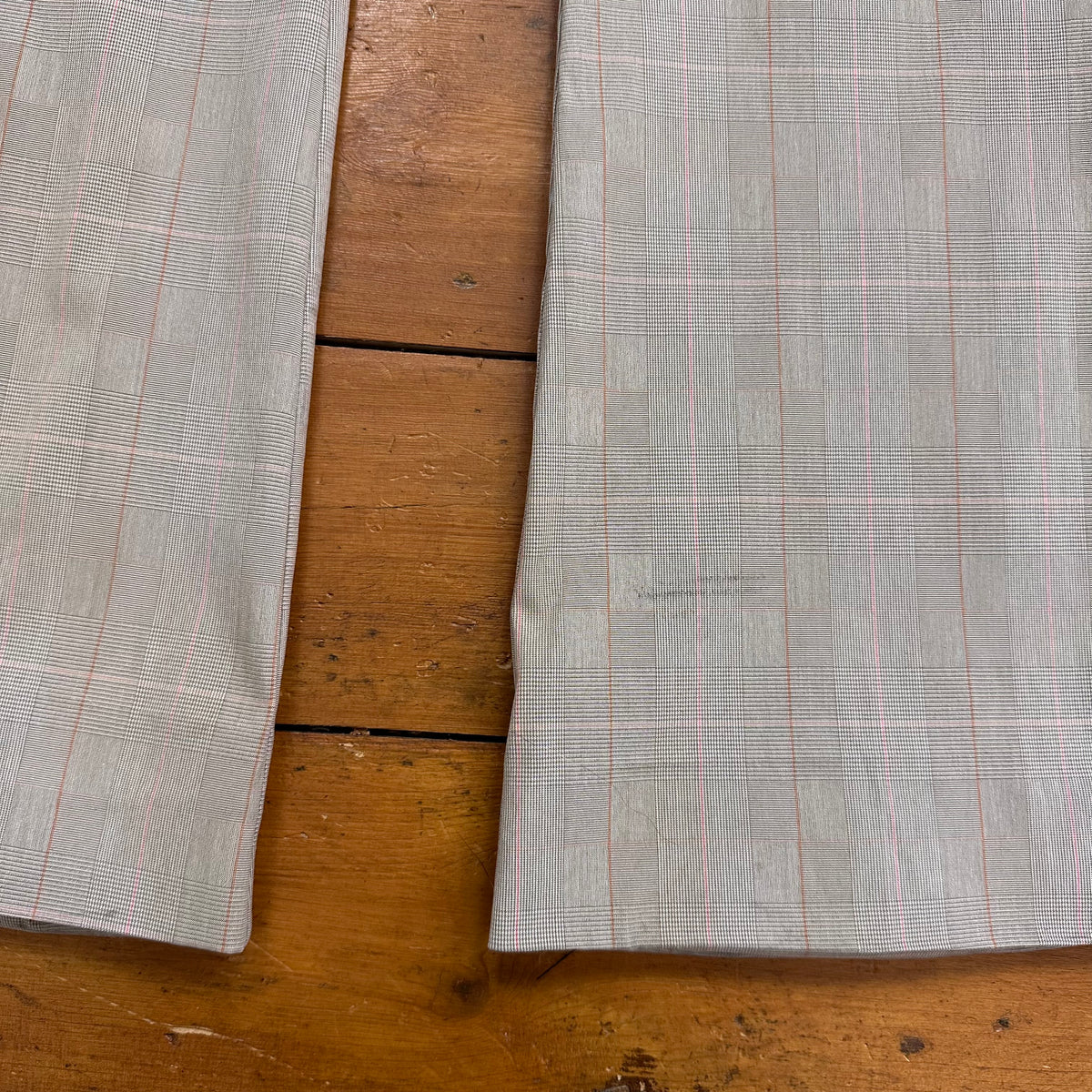 vintage 00s beige checkered low rise suit trousers