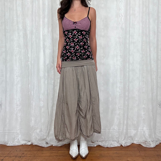 vintage 00s vive maria floral cami with gingham bust