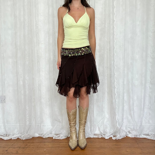 vintage 00s pale green slinky cami top