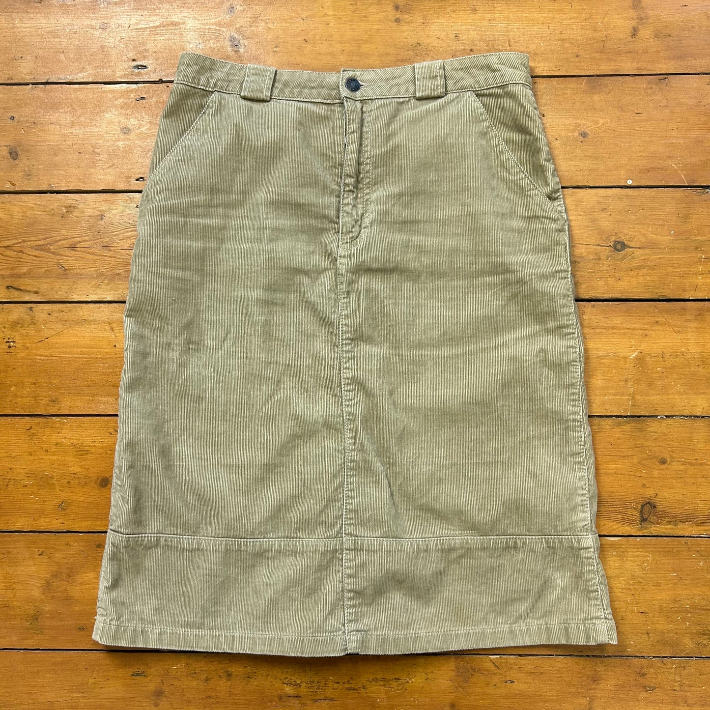 vintage 00s beige cord midi skirt