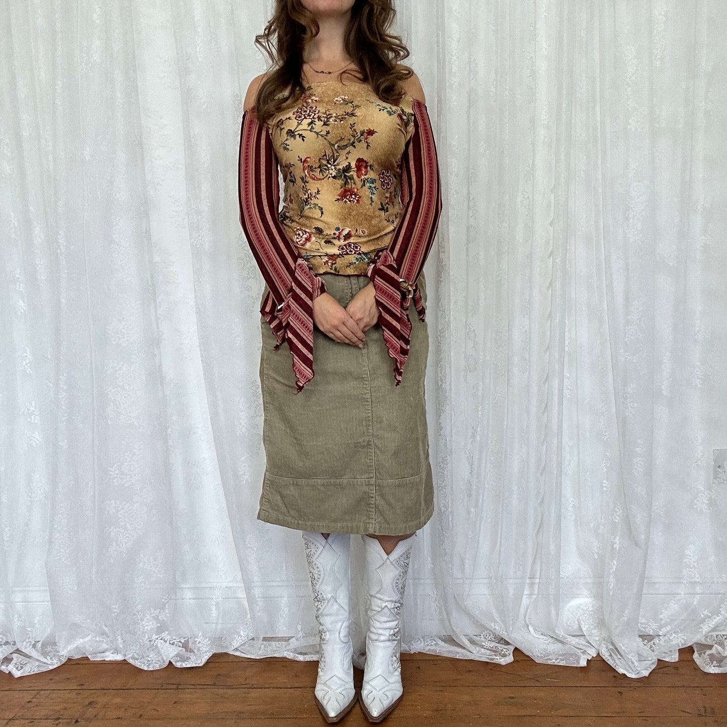 vintage 00s whimsical off shoulder top