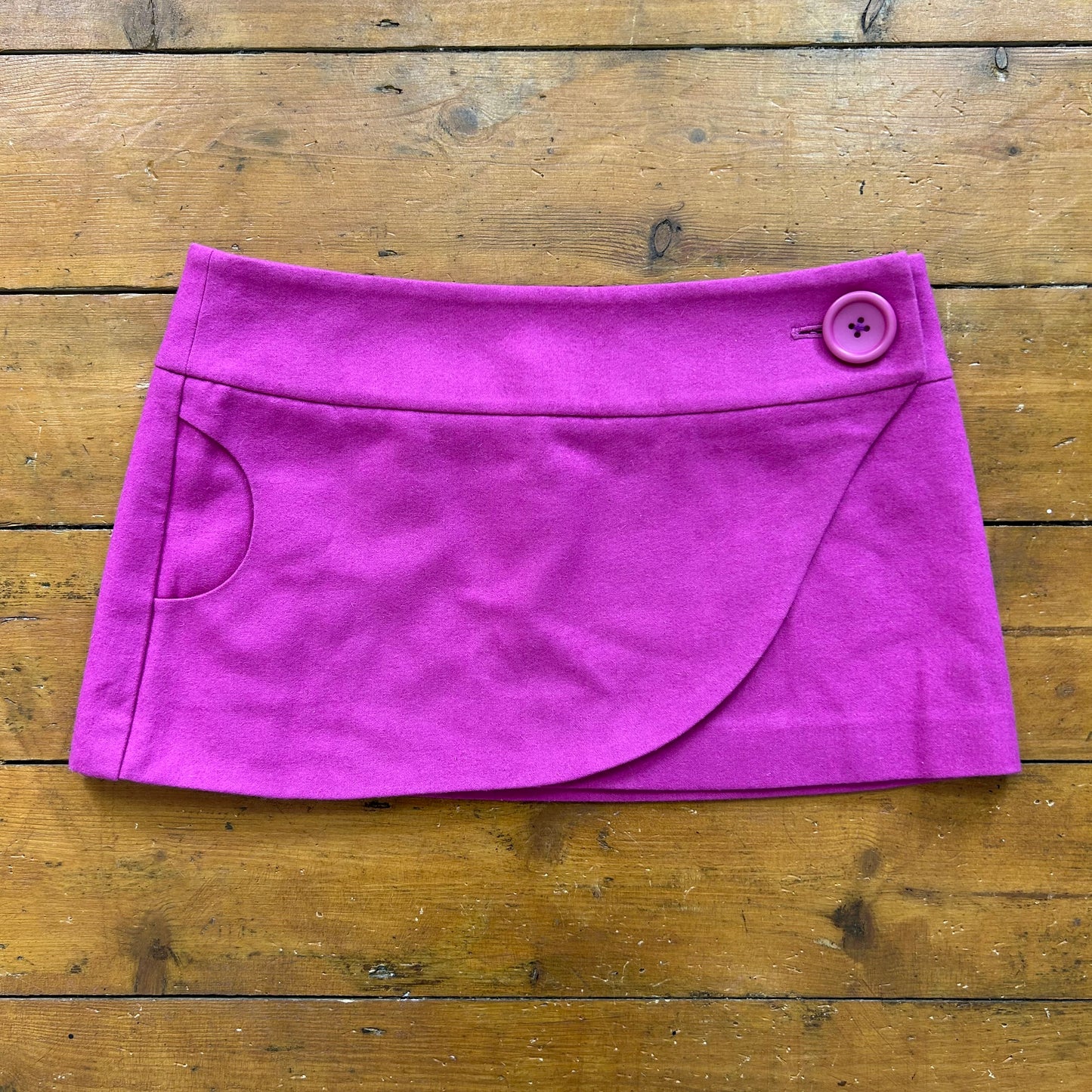 vintage 00s purple wool wrap around mini skirt
