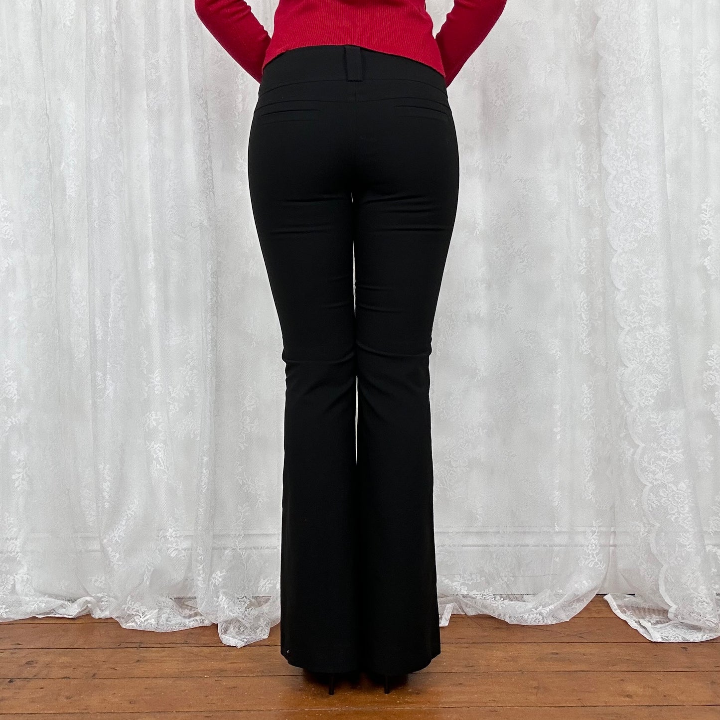 vintage 00s black low rise suit trousers
