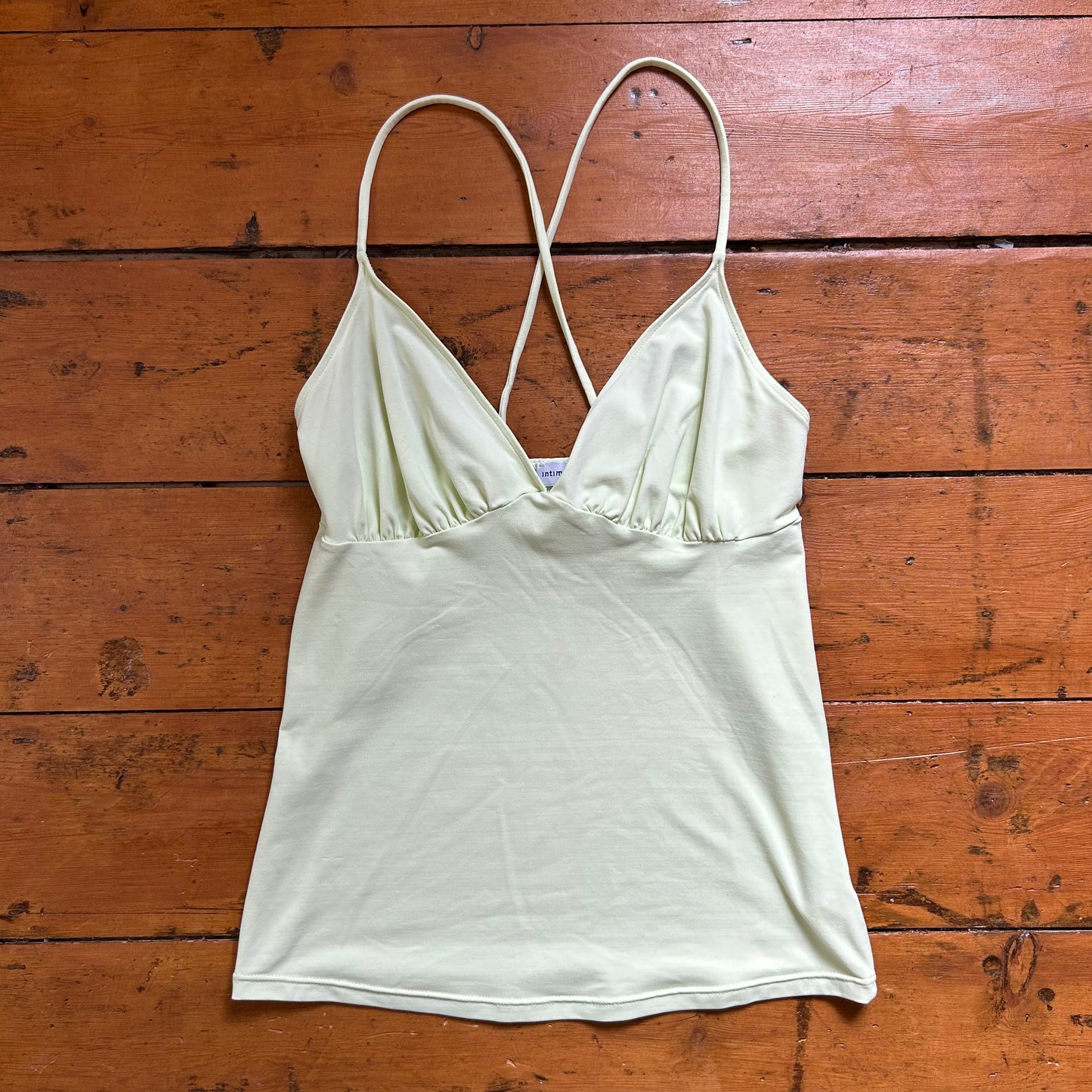 vintage 00s pale green slinky cami top
