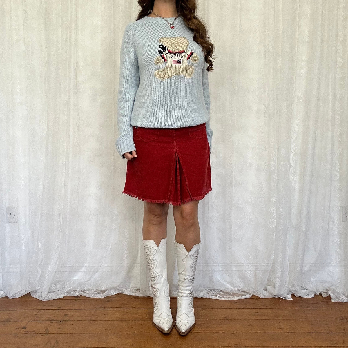 vintage 00s baby blue teddy bear jumper
