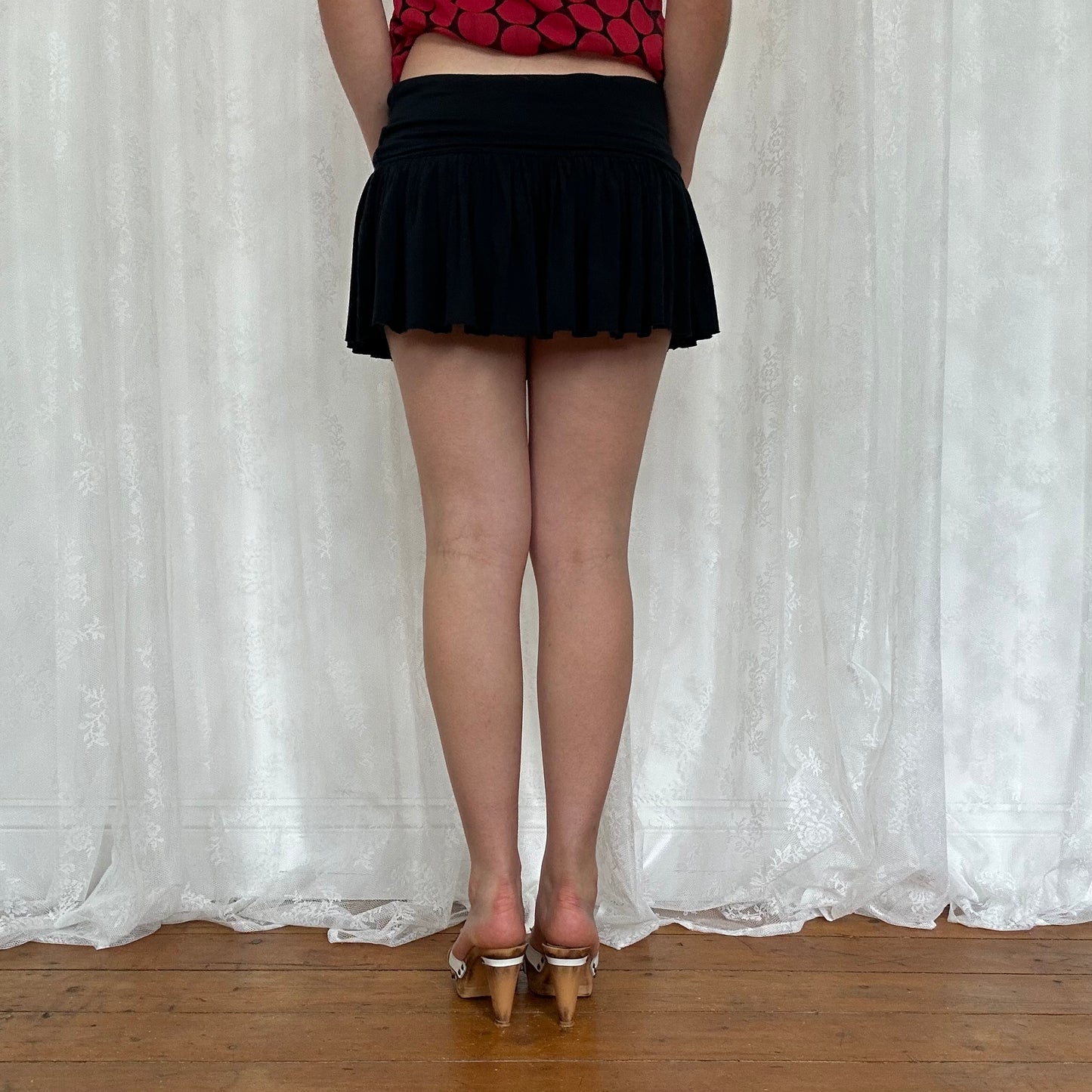 vintage 00s black mini skirt