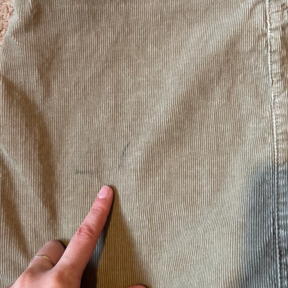 vintage 00s beige cord midi skirt