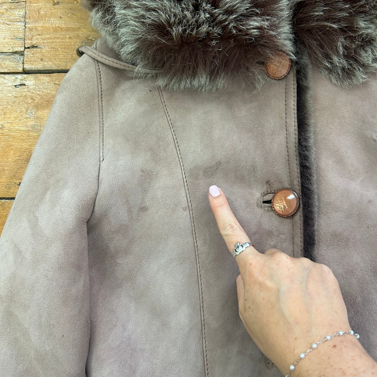 vintage 00s brown hooded afghan coat
