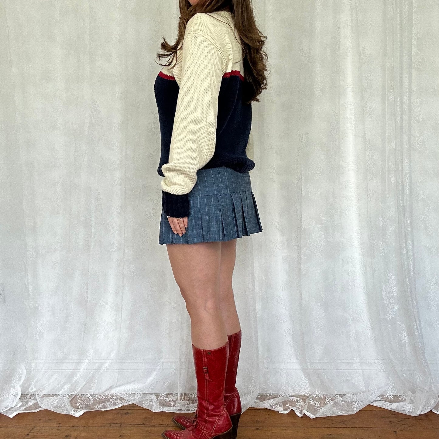 vintage 00s ralph lauren knitted flag jumper