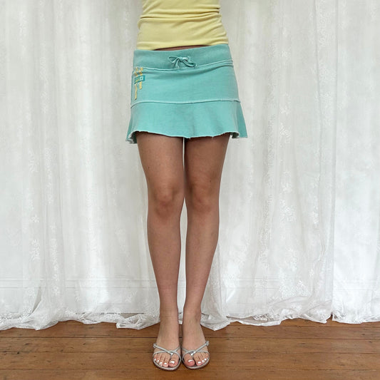 vintage 00s baby blue sporty mini skirt