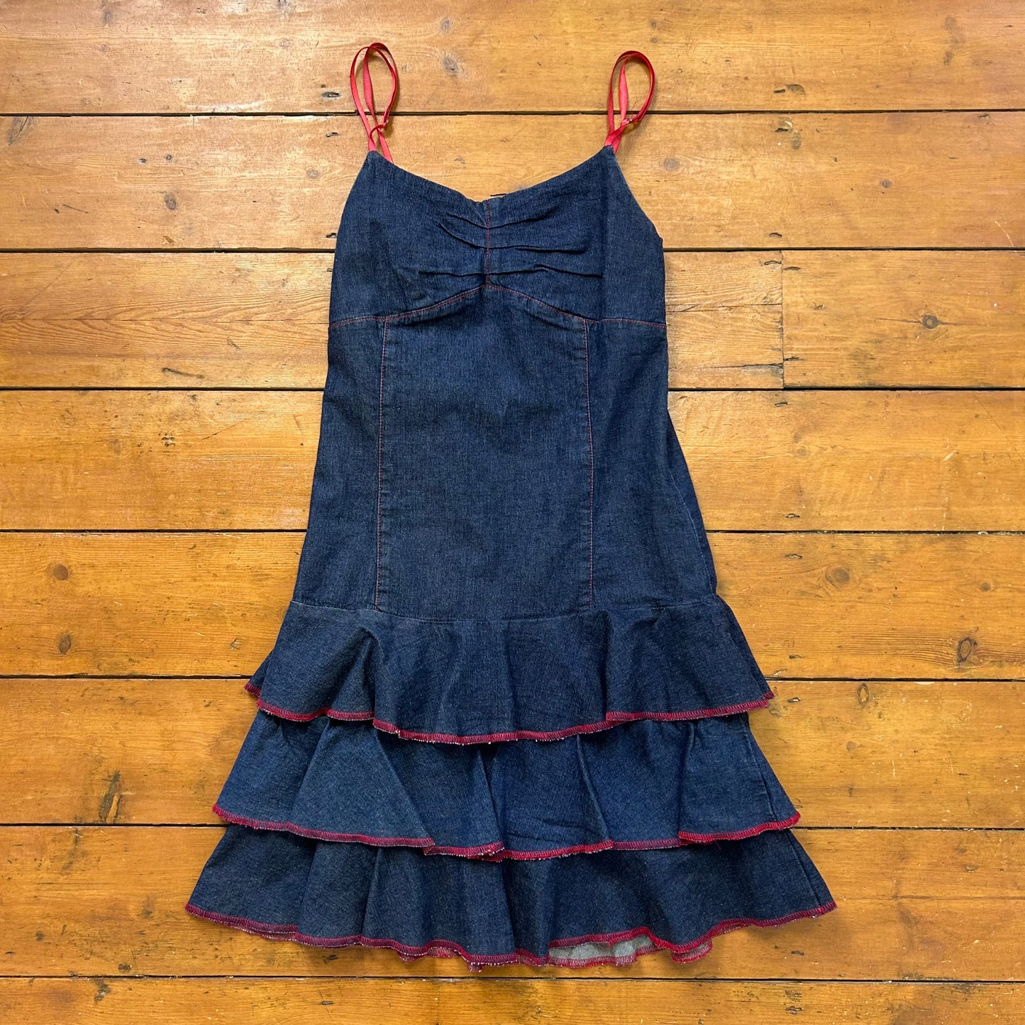 vintage 00s dark denim rara mini dress
