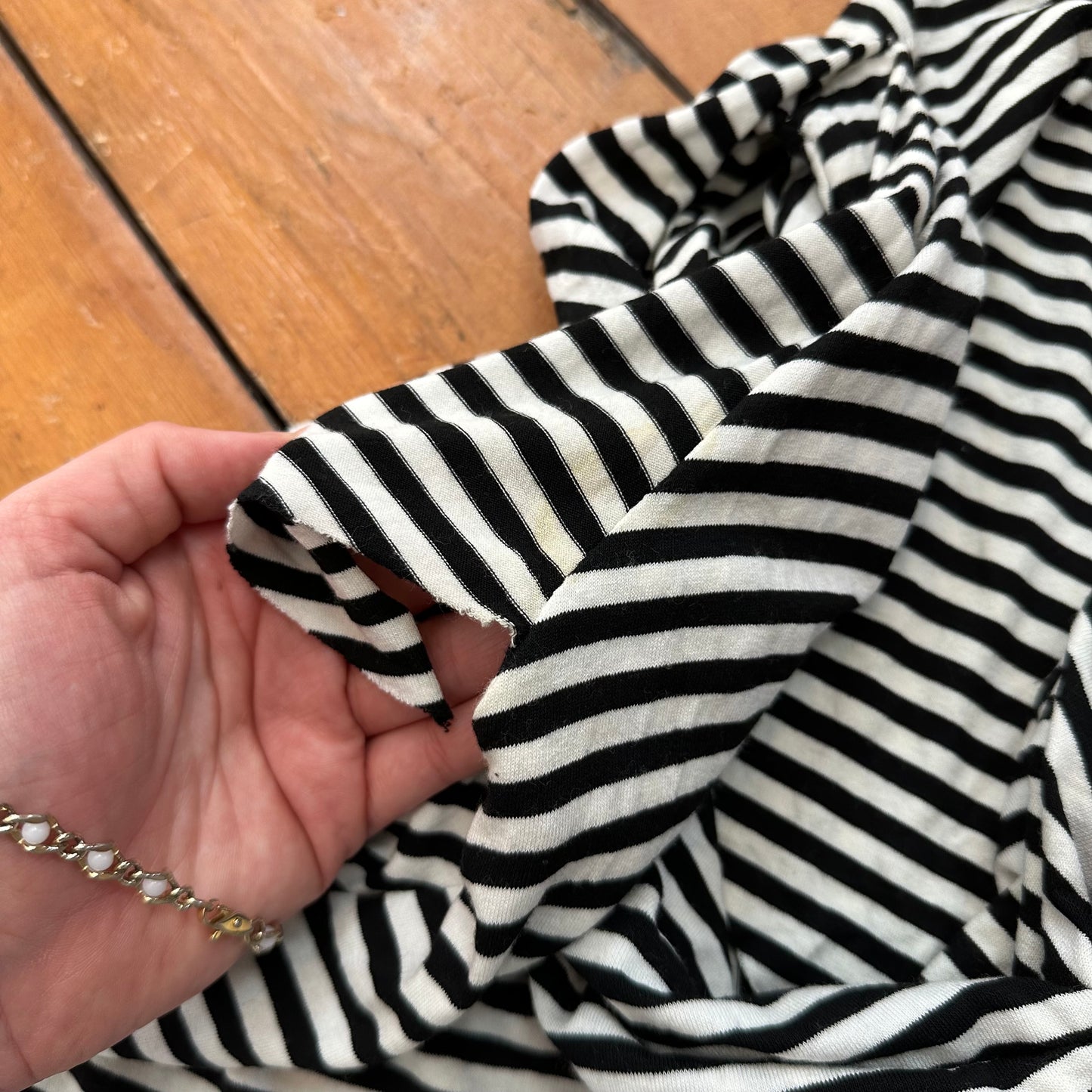 vintage 00s stripey asymmetrical cowl neck top