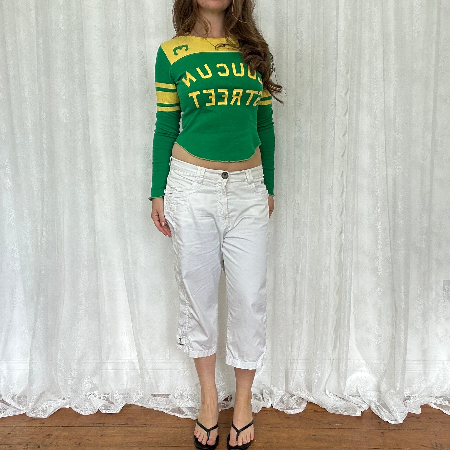 vintage 00s white capri pants