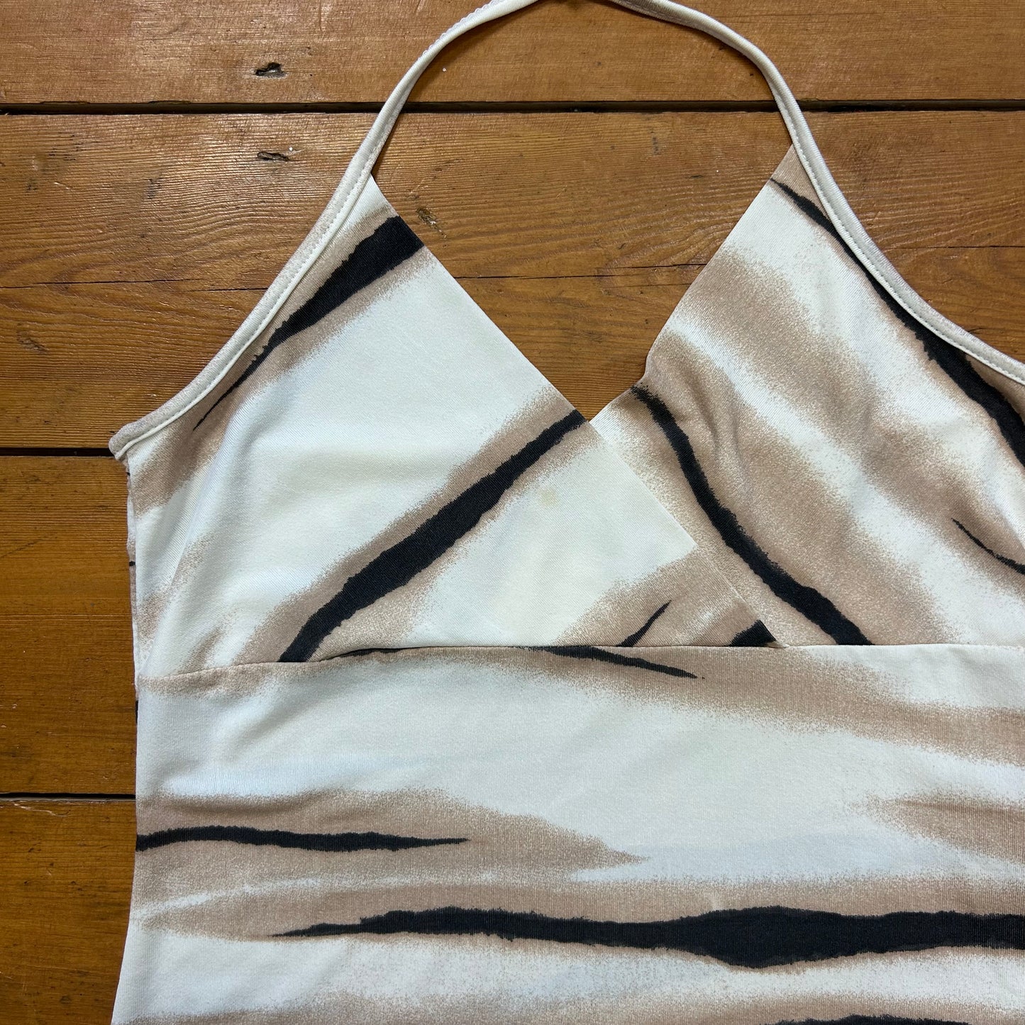 vintage 00s animal print halter top