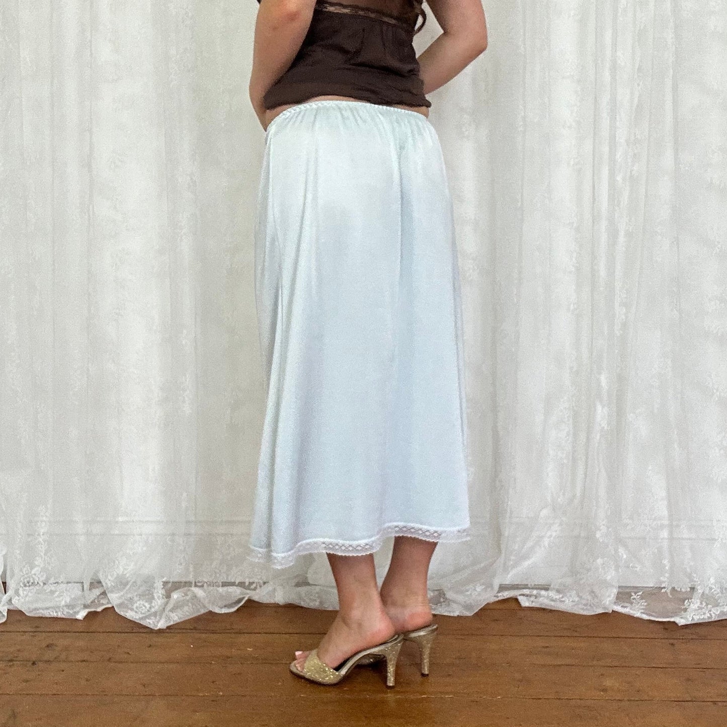 vintage 00s baby blue midi skirt