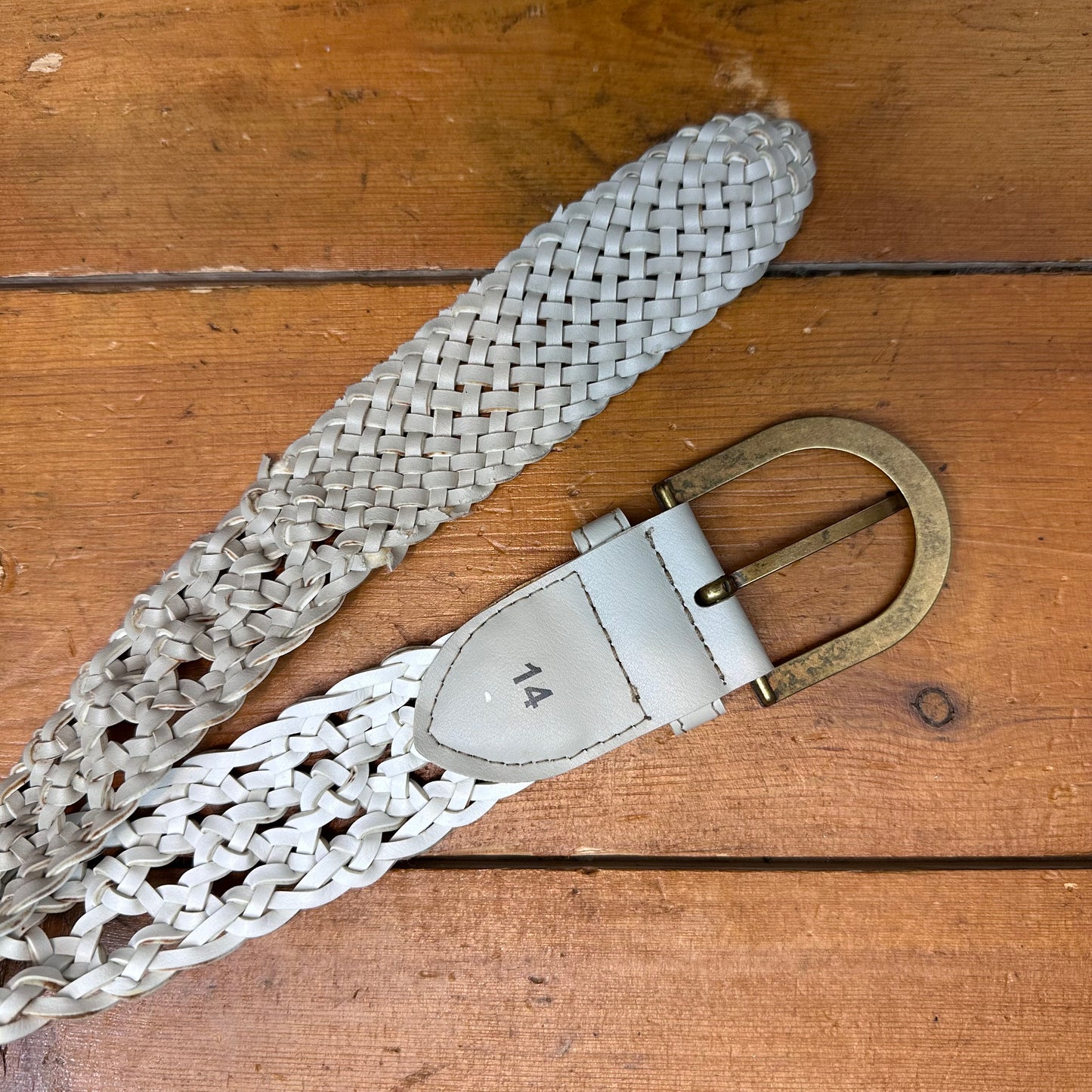 vintage 00s grey braided belt