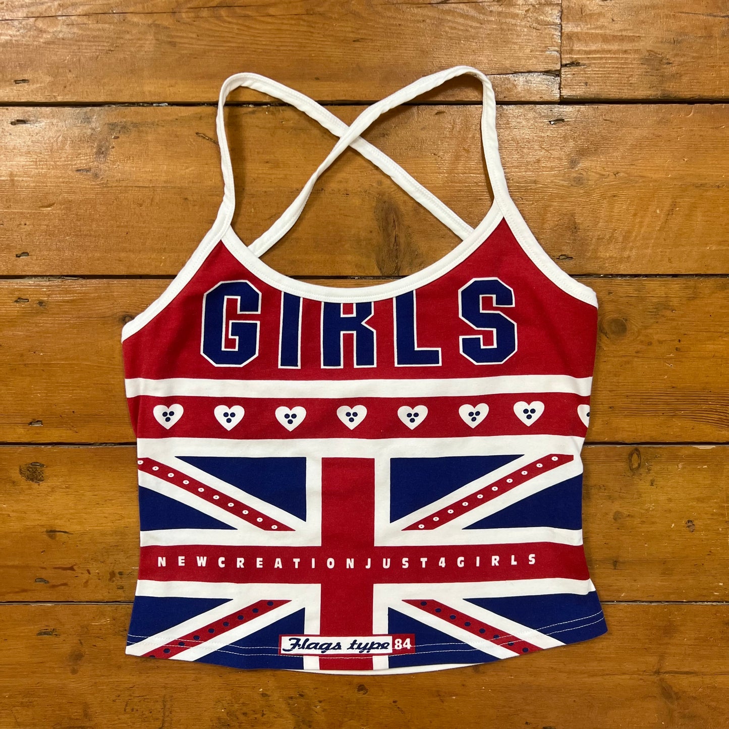 vintage 00s union jack graphic cami