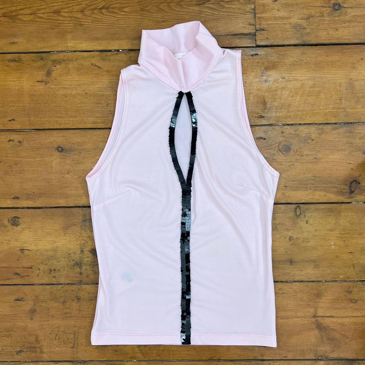 vintage 00s baby pink keyhole high neck top