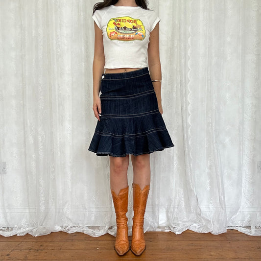 vintage 00s white 'bop girl' graphic top