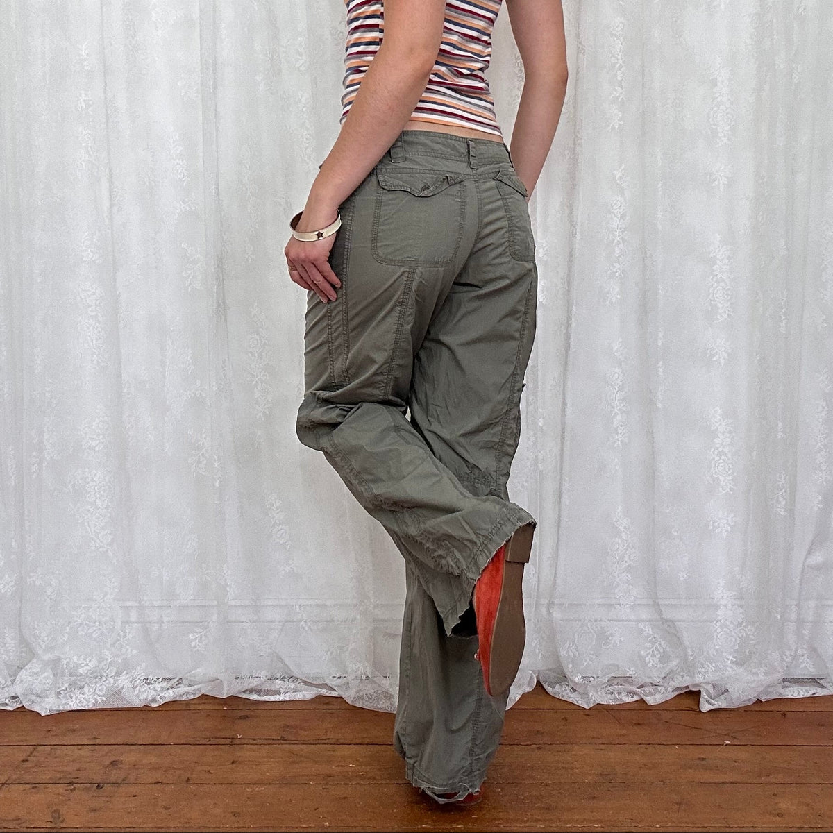 vintage 00s orange suede ballet pumps