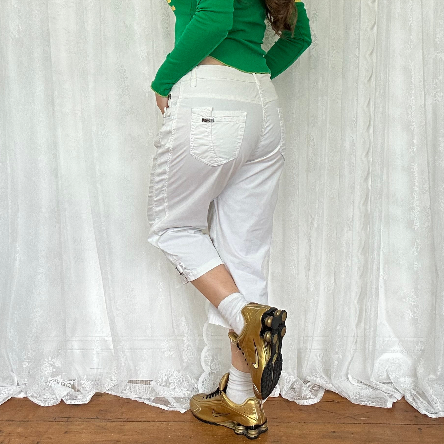 vintage 00s white capri pants