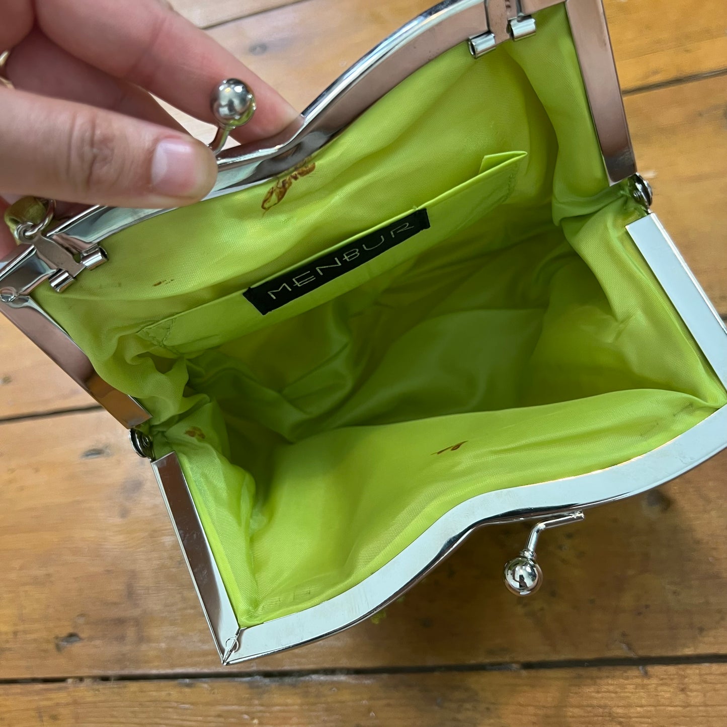 vintage 00s green sequin beaded mini handbag