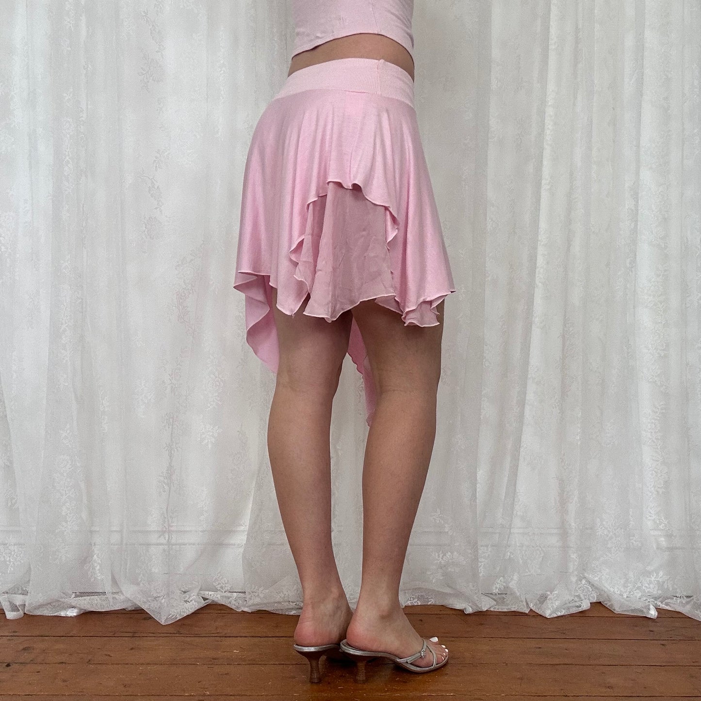 vintage 00s pink fairy hanky hem mini skirt