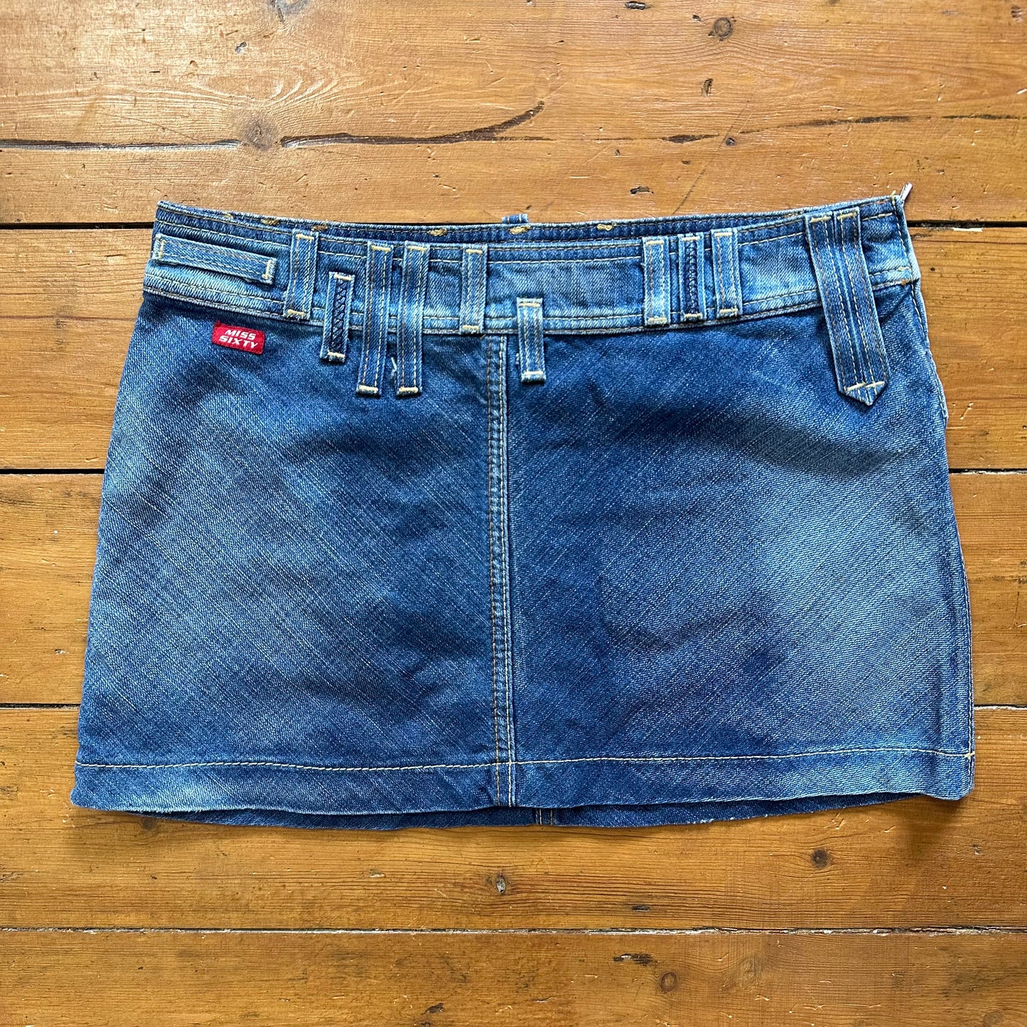 vintage 00s miss sixty denim mini skirt with belt loops