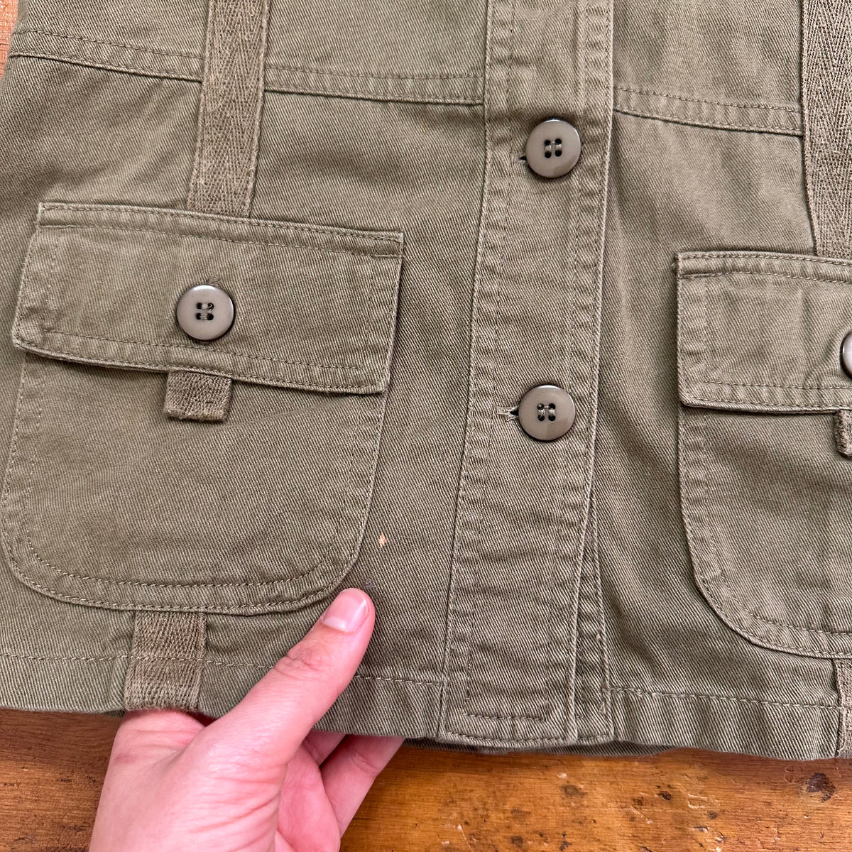 vintage 00s khaki fitted utility jacket