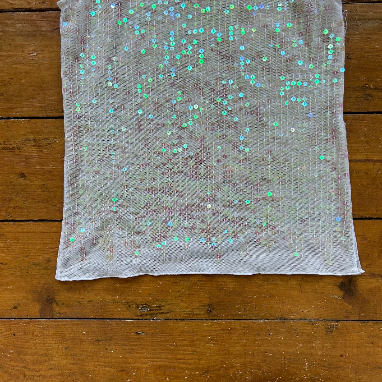 vintage 00s mesh iridescent sequin cami top