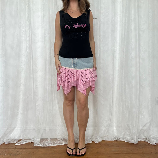 vintage 00s blumarine diamante cowl neck top