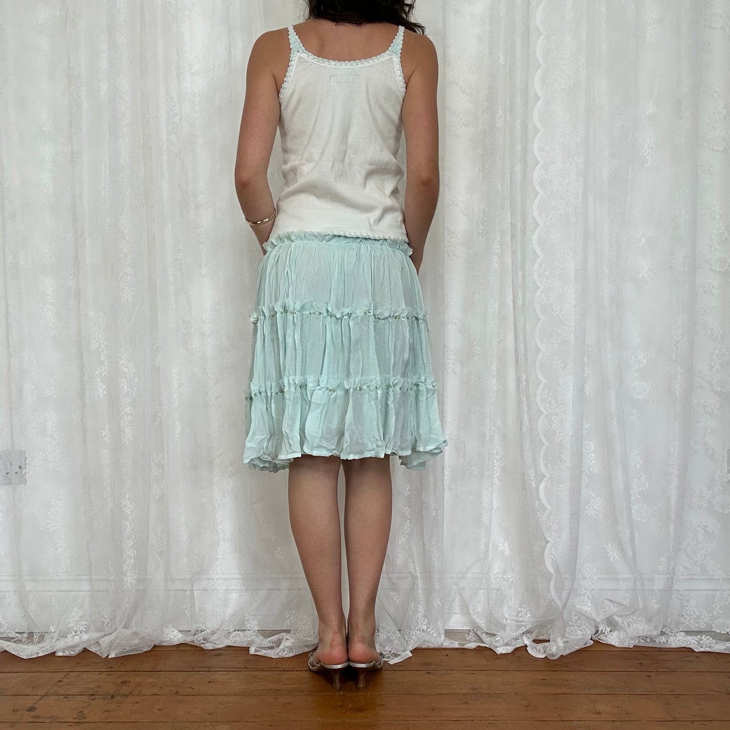 vintage 00s sequin graphic cami top