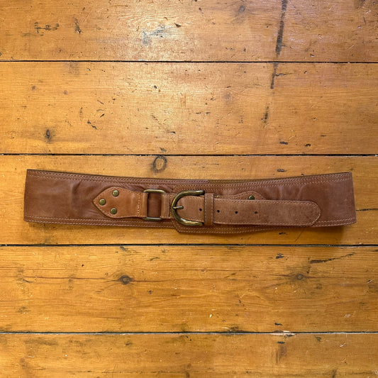 vintage 00s tan chunky hip belt