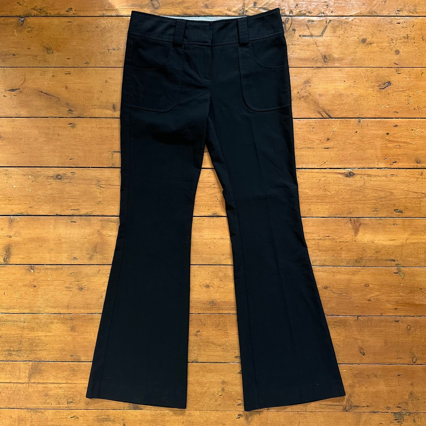 vintage 00s black low rise suit trousers
