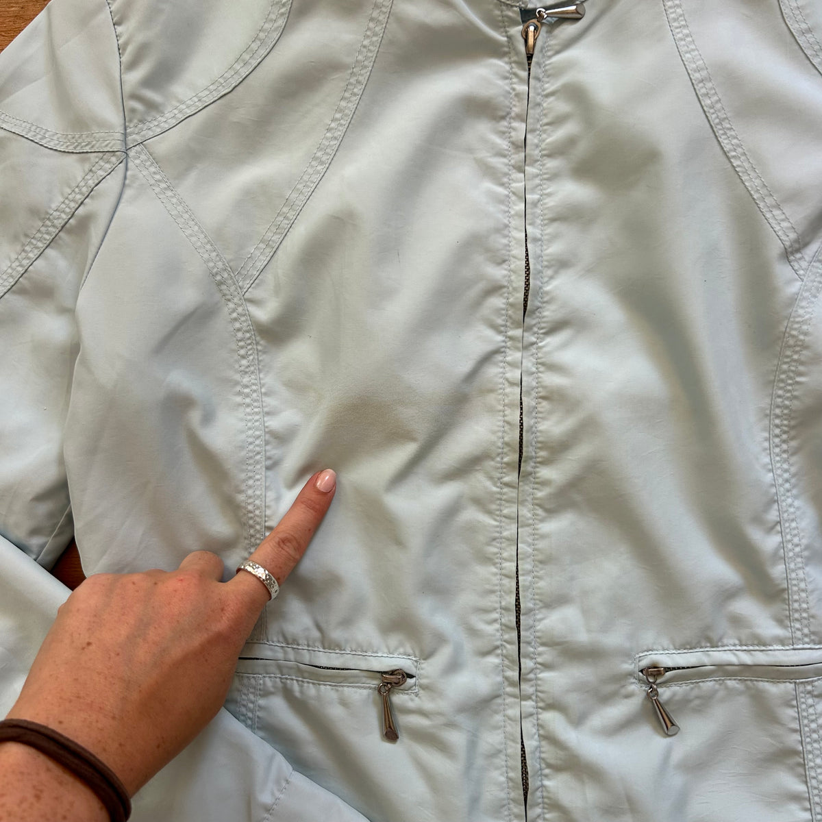 vintage 00s light blue shell jacket