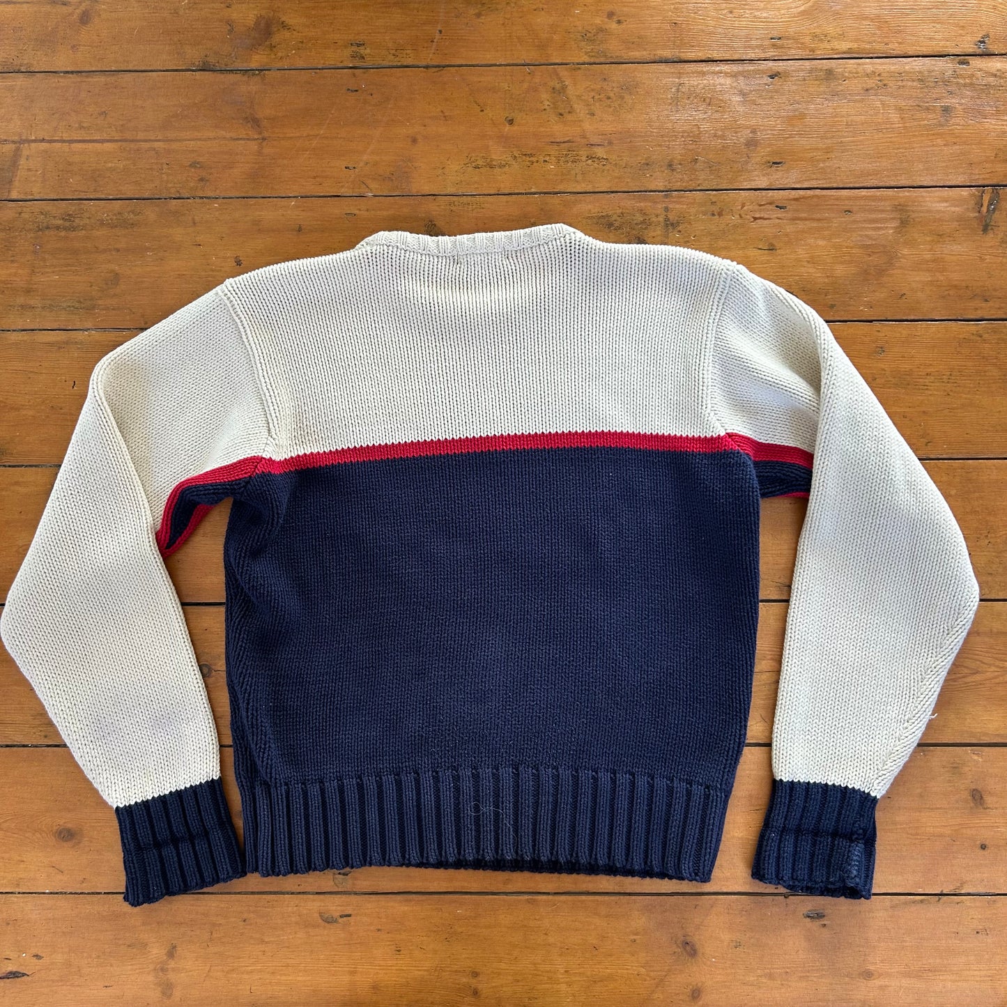 vintage 00s ralph lauren knitted flag jumper