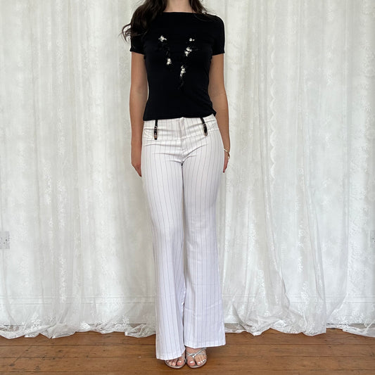 vintage 00s blumarine black embroidered top