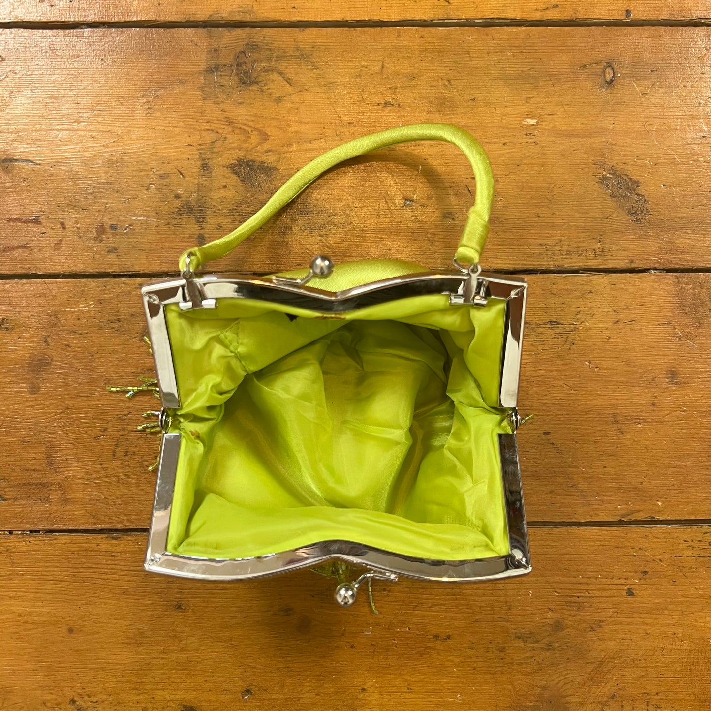 vintage 00s green sequin beaded mini handbag