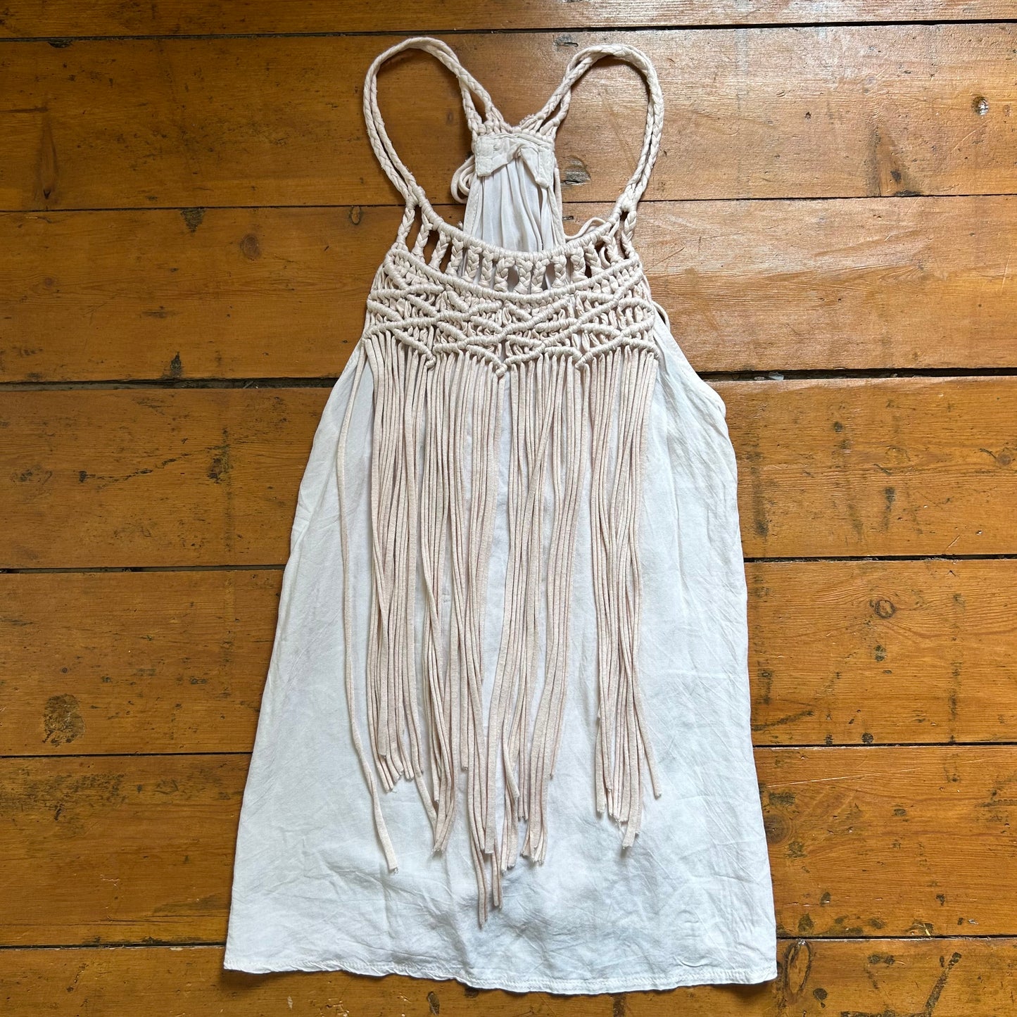 vintage 00s baby pink tassel fringe top