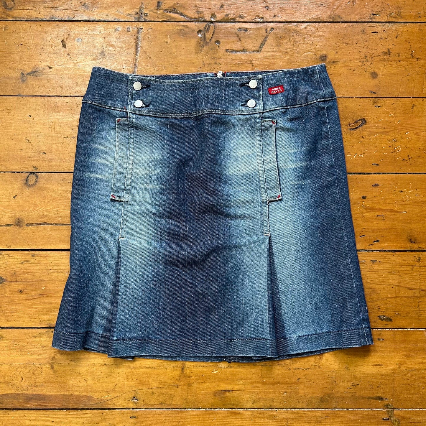 vintage 00s miss sixty denim midi skirt