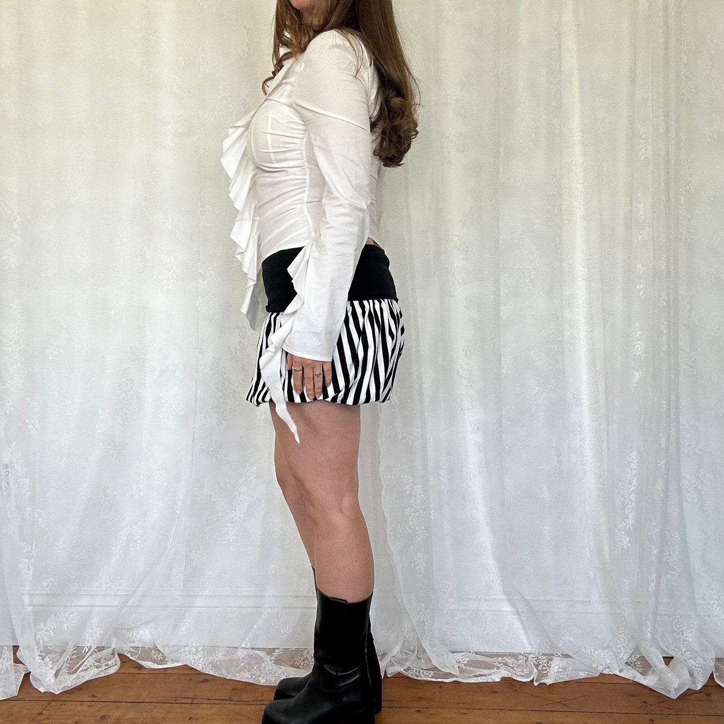 vintage 00s striped bubble skirt