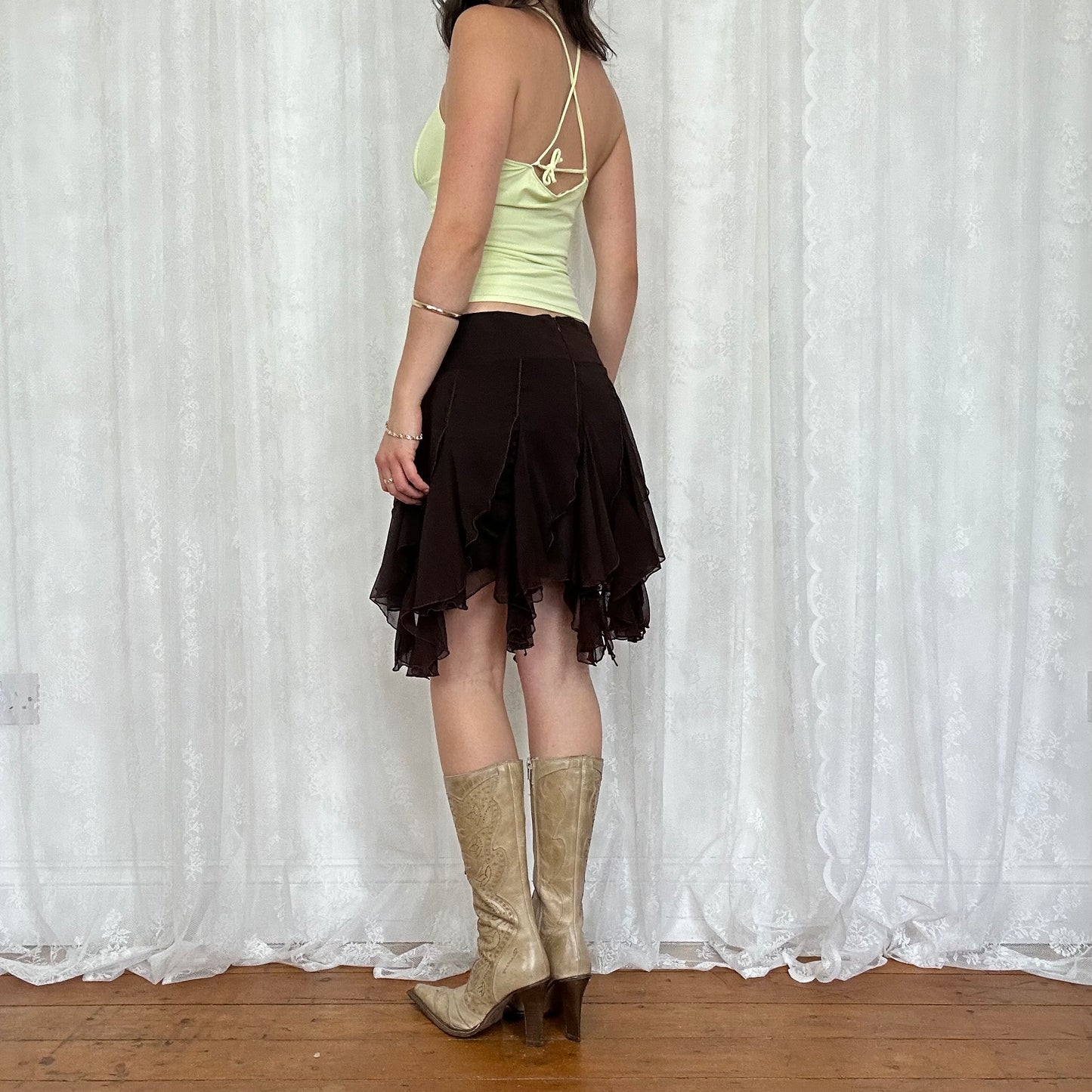 vintage 00s pale green slinky cami top