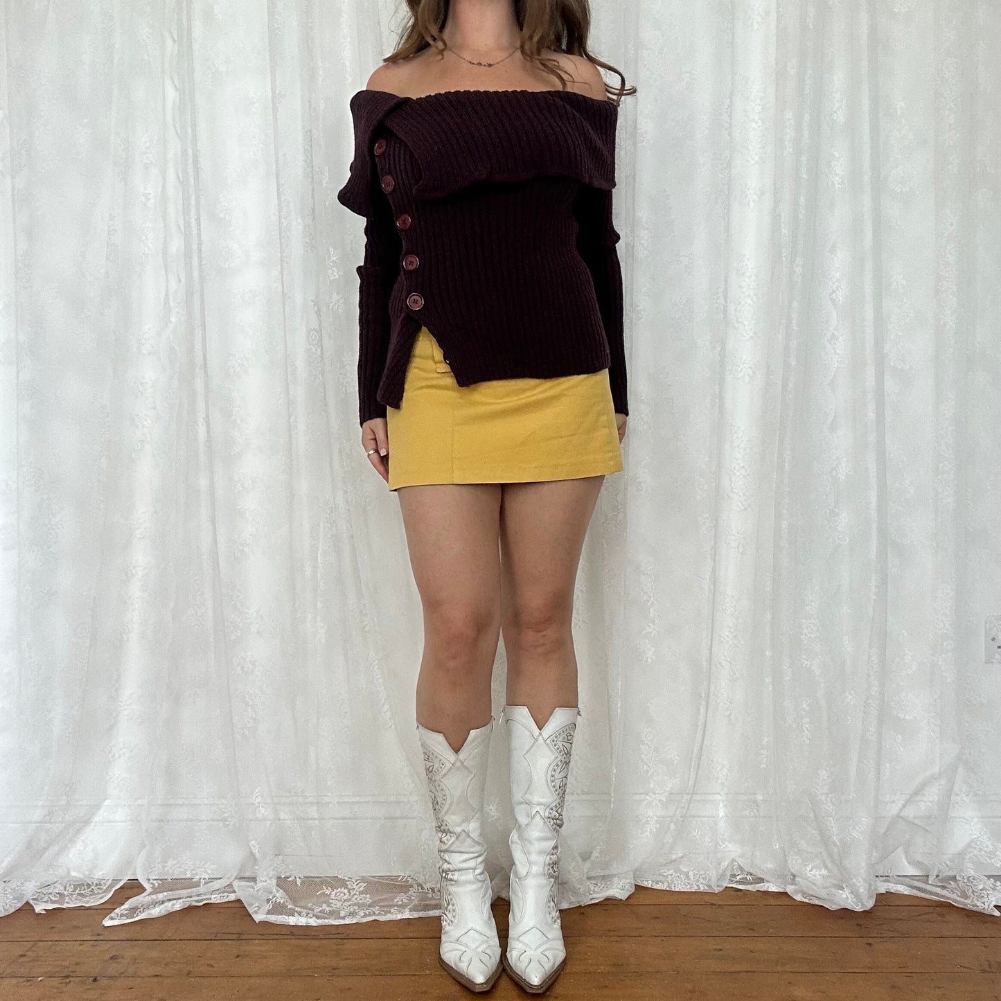 vintage 00s burgundy button knit jumper