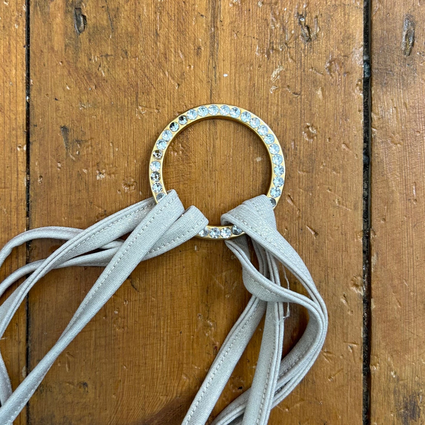 vintage 00s shimmery gold halter o ring top
