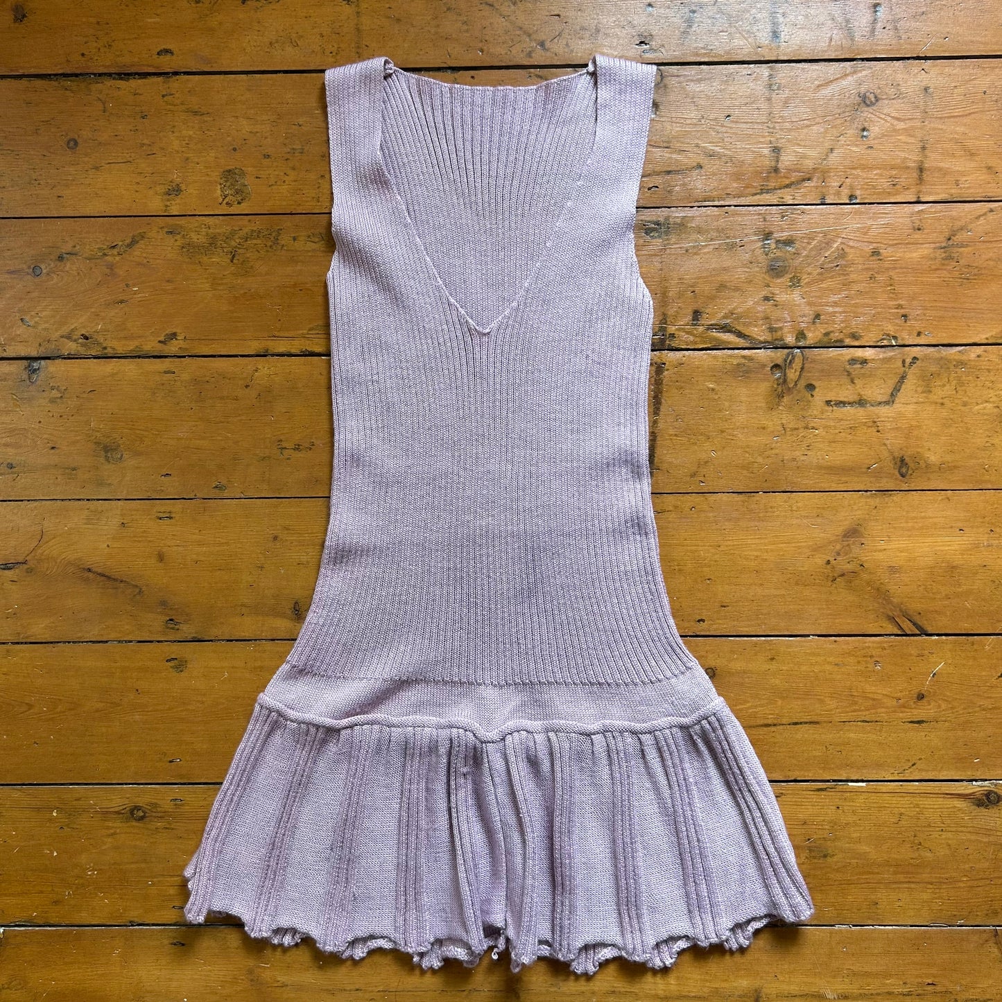 vintage 00s lilac knitted mini dress