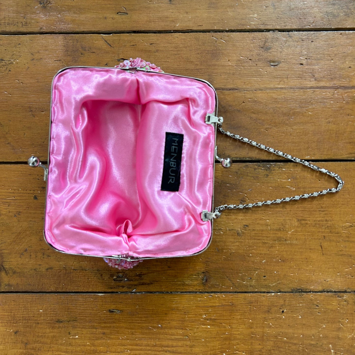 vintage 00s pink sequin clutch bag
