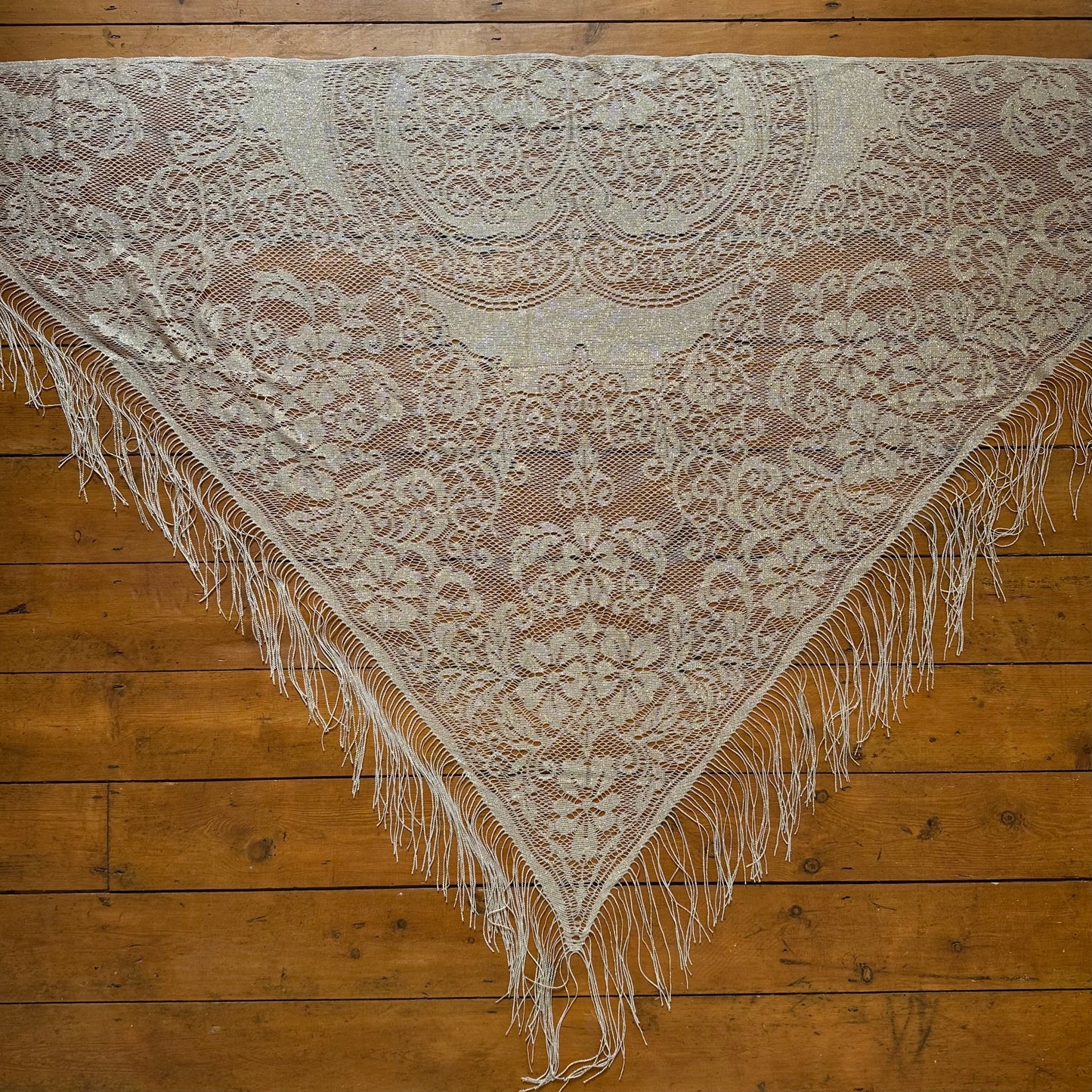 vintage 00s gold crochet tassel wrap skirt / shawl