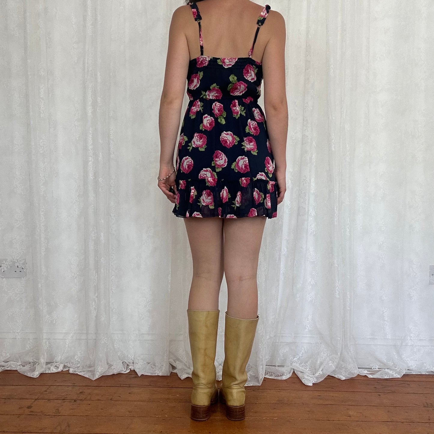 vintage 00s abercrombie and fitch floral mini dress