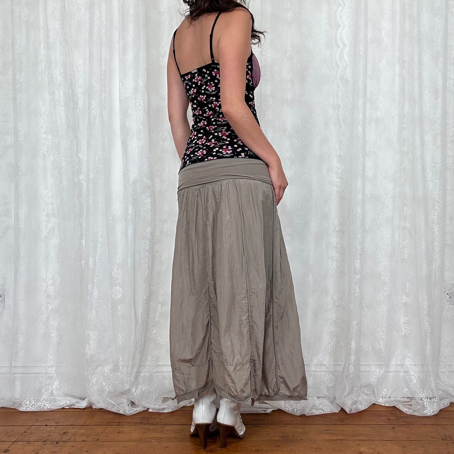 vintage 00s vive maria floral cami with gingham bust
